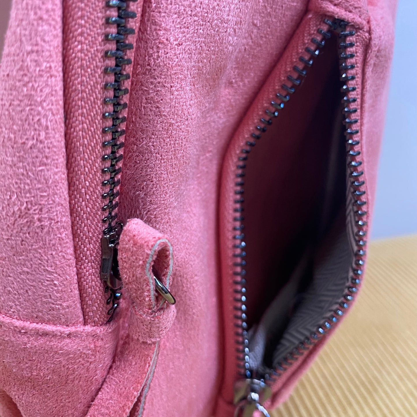 Suede Sling Crossbody - Pink