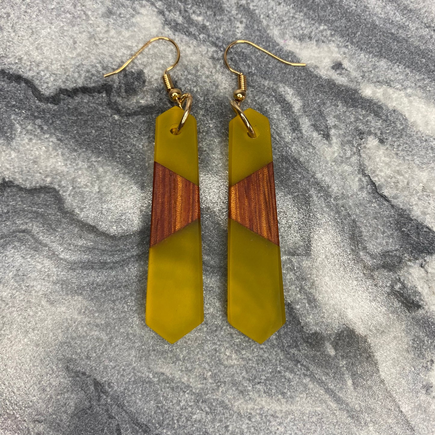 Dangle Earring - Wood & Sea Glass