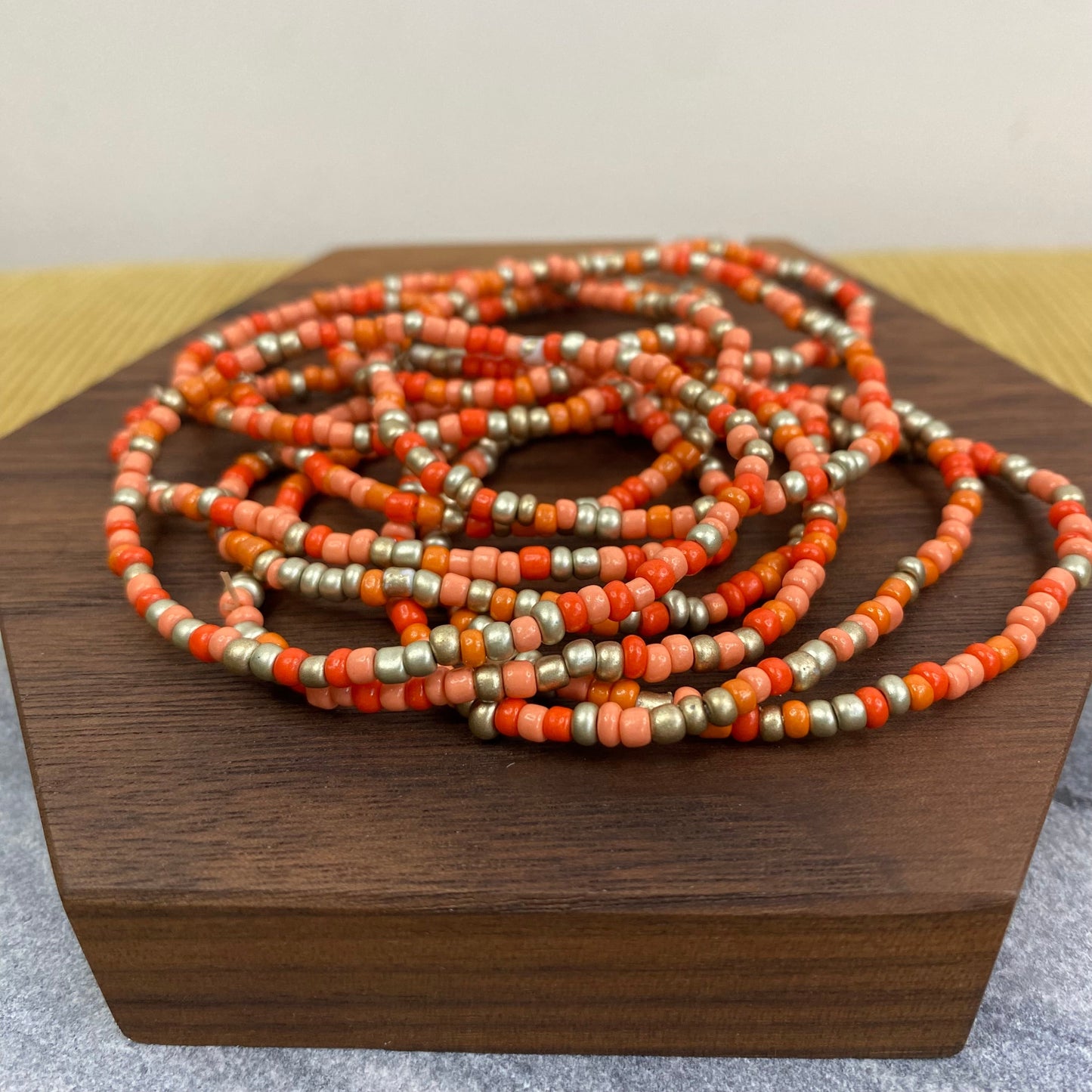 Bracelet - Small Bead - Orange