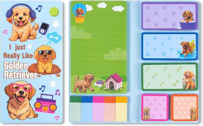 Sticky Note Booklet Set - Golden Retriever - PREORDER