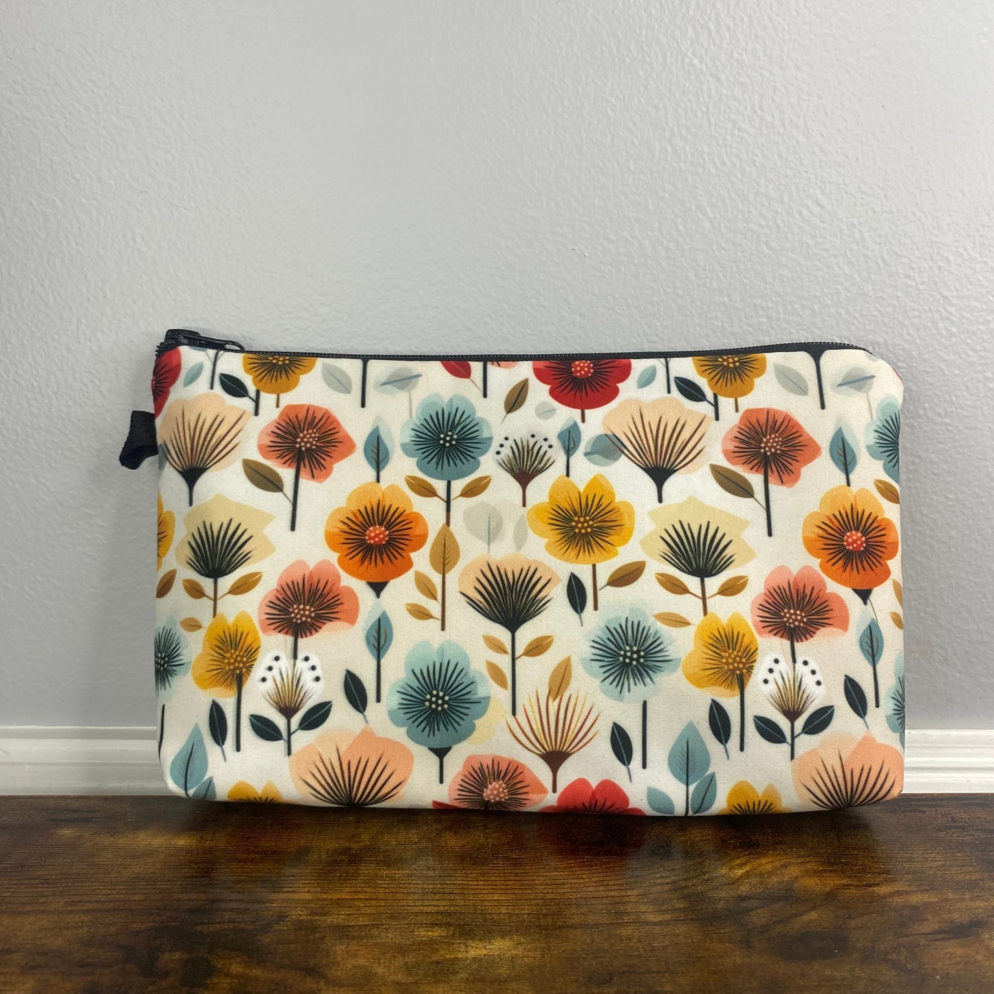 Pouch - Floral Blooms Red Orange Blue