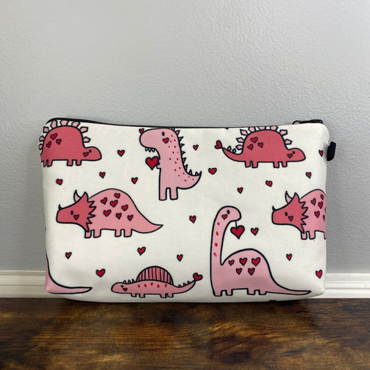 Pouch - Dino Pink Hearts