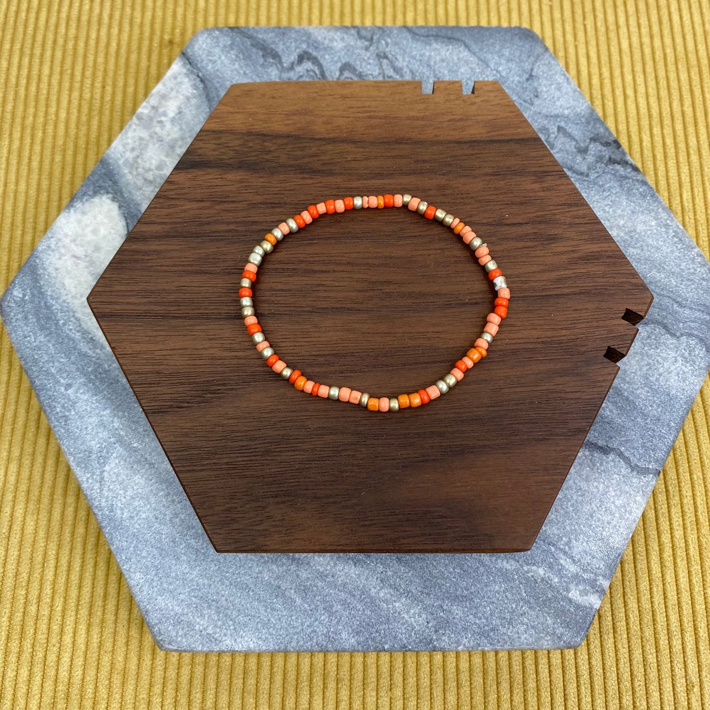 Bracelet - Small Bead - Orange