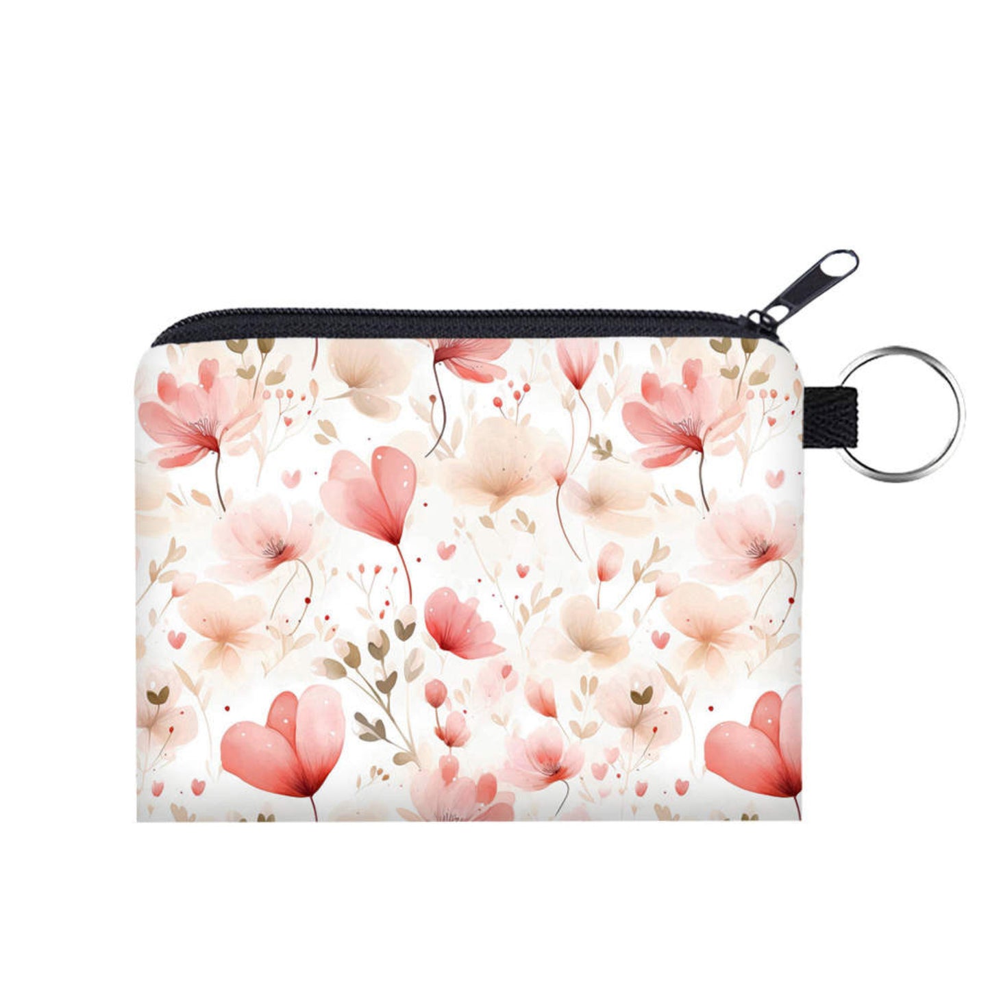 Mini Pouch - Floral Pale Pink + Cream