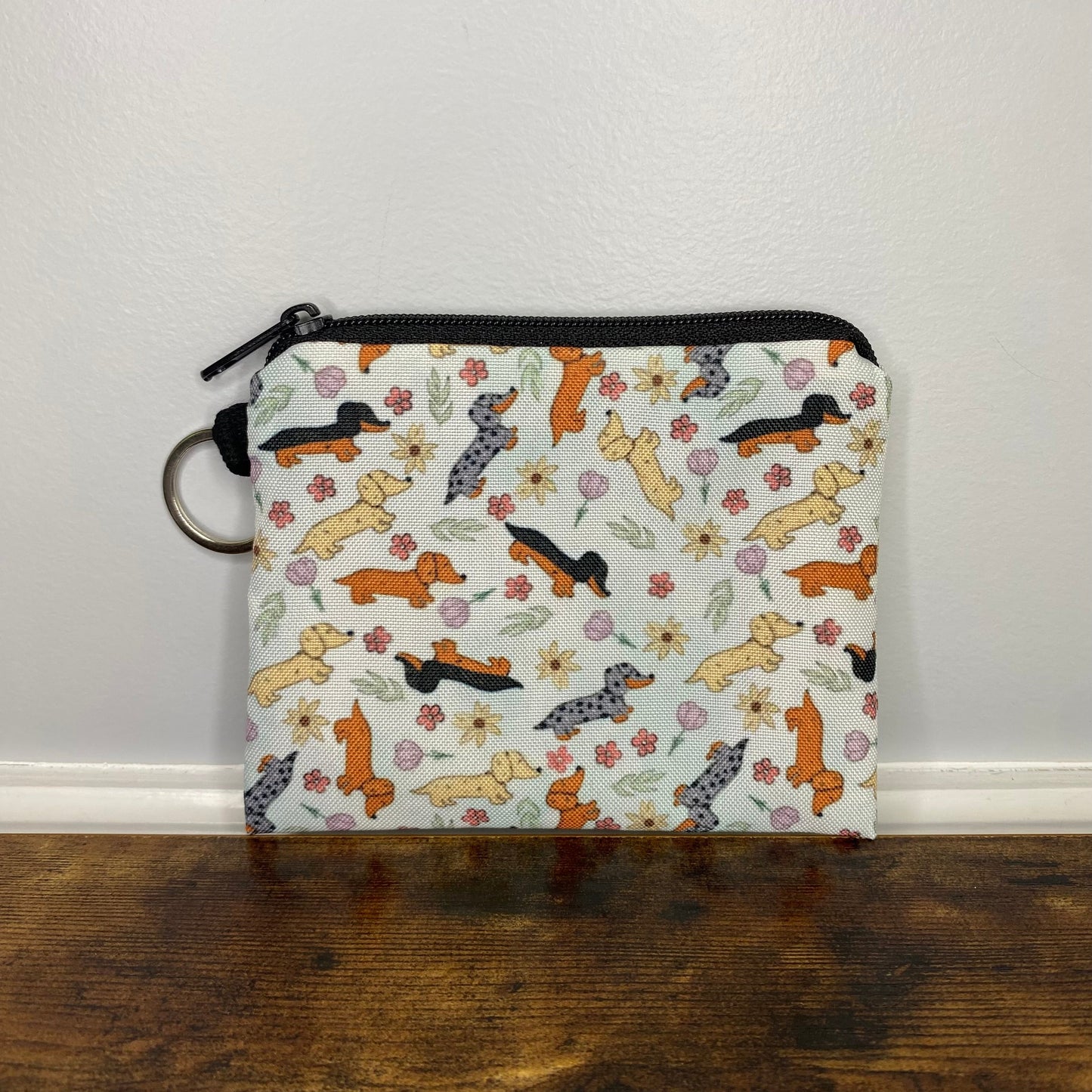 Mini Pouch - Dog Dachshund Floral