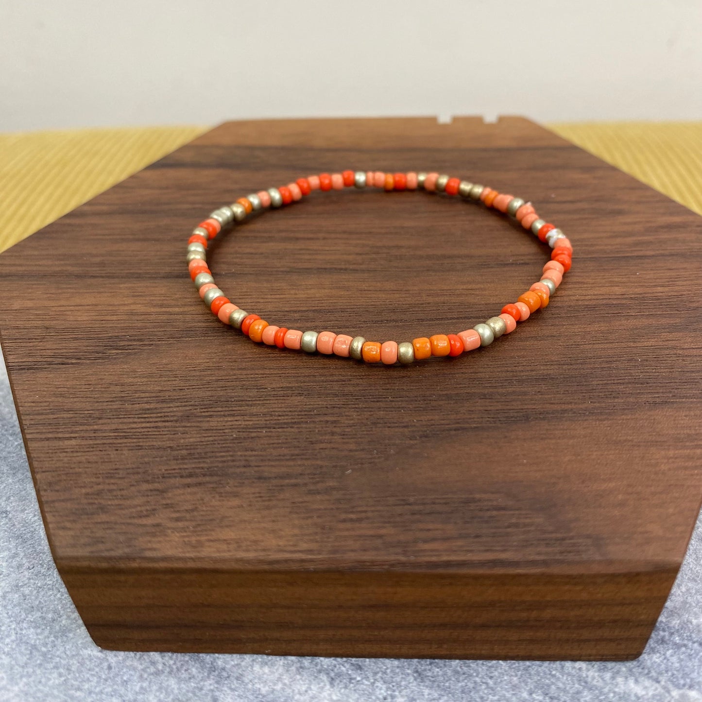 Bracelet - Small Bead - Orange