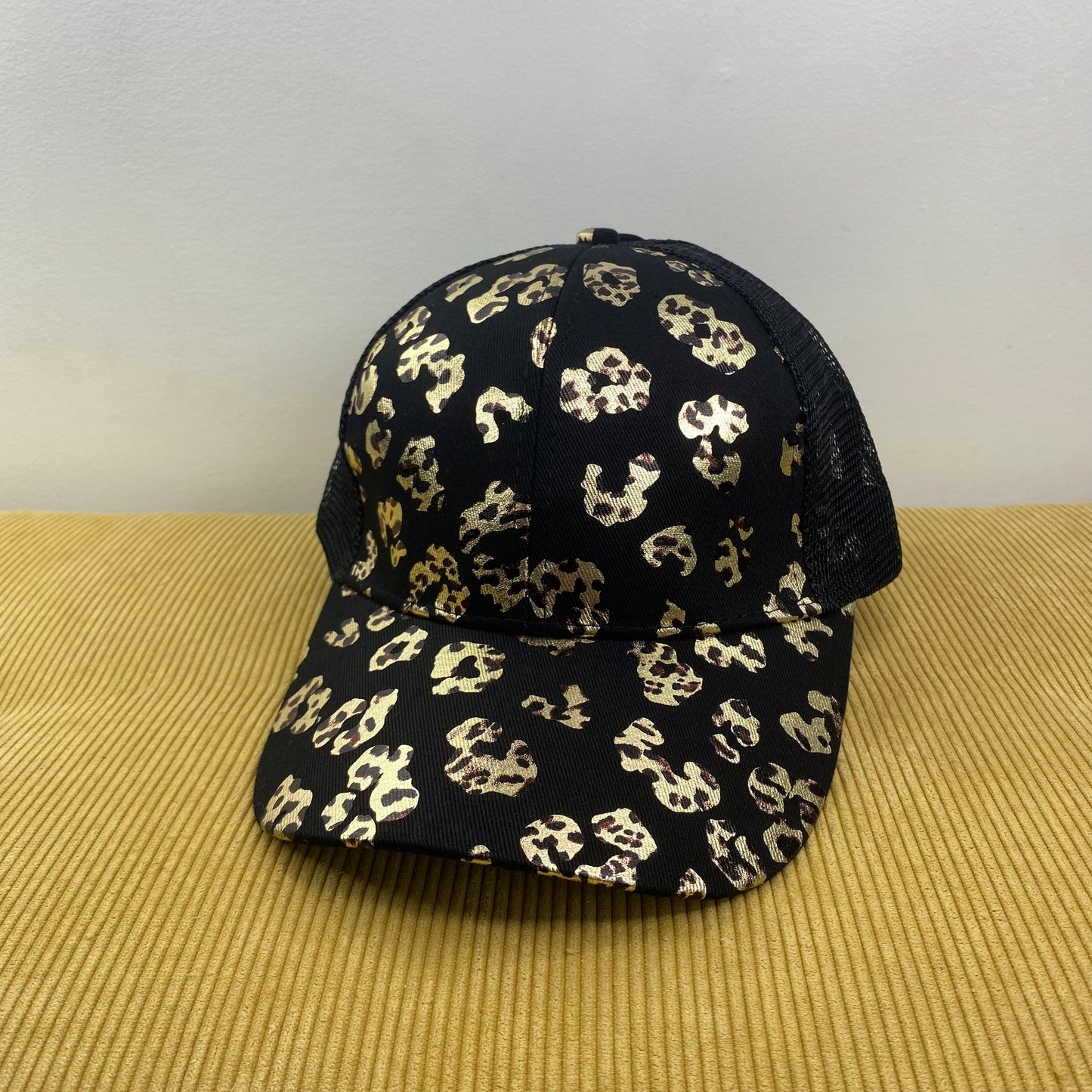 Hat - Ponytail - Black Leopard