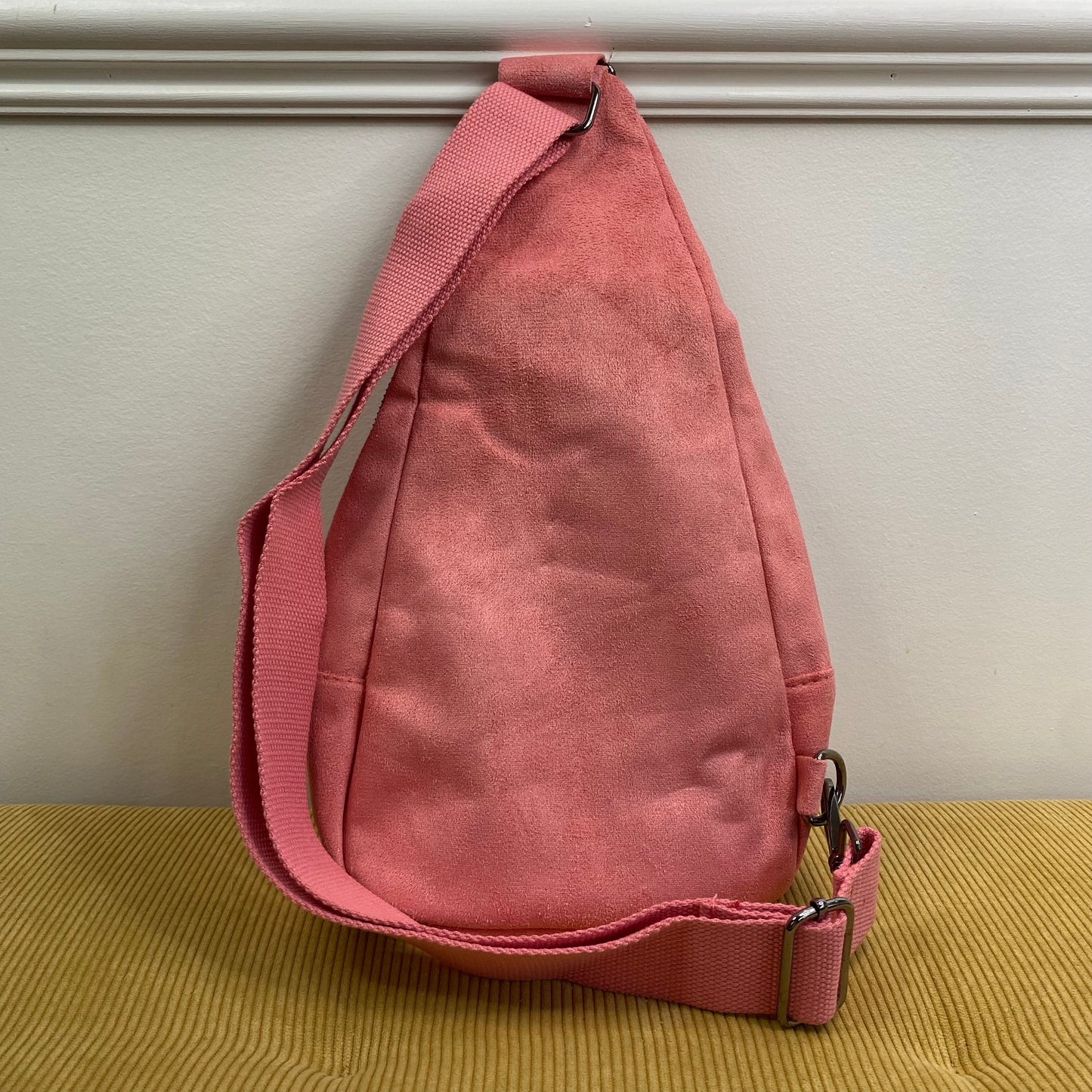 Suede Sling Crossbody - Pink