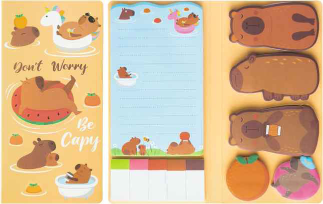 Sticky Note Booklet Set - Don't Worry Be Capy (#2) - PREORDER