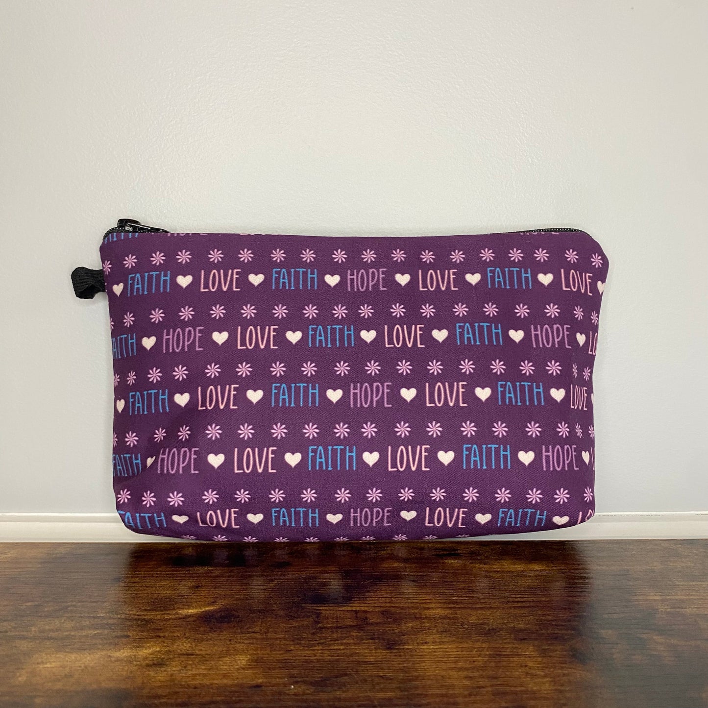 Pouch - Religion, Faith Hope Love Purple