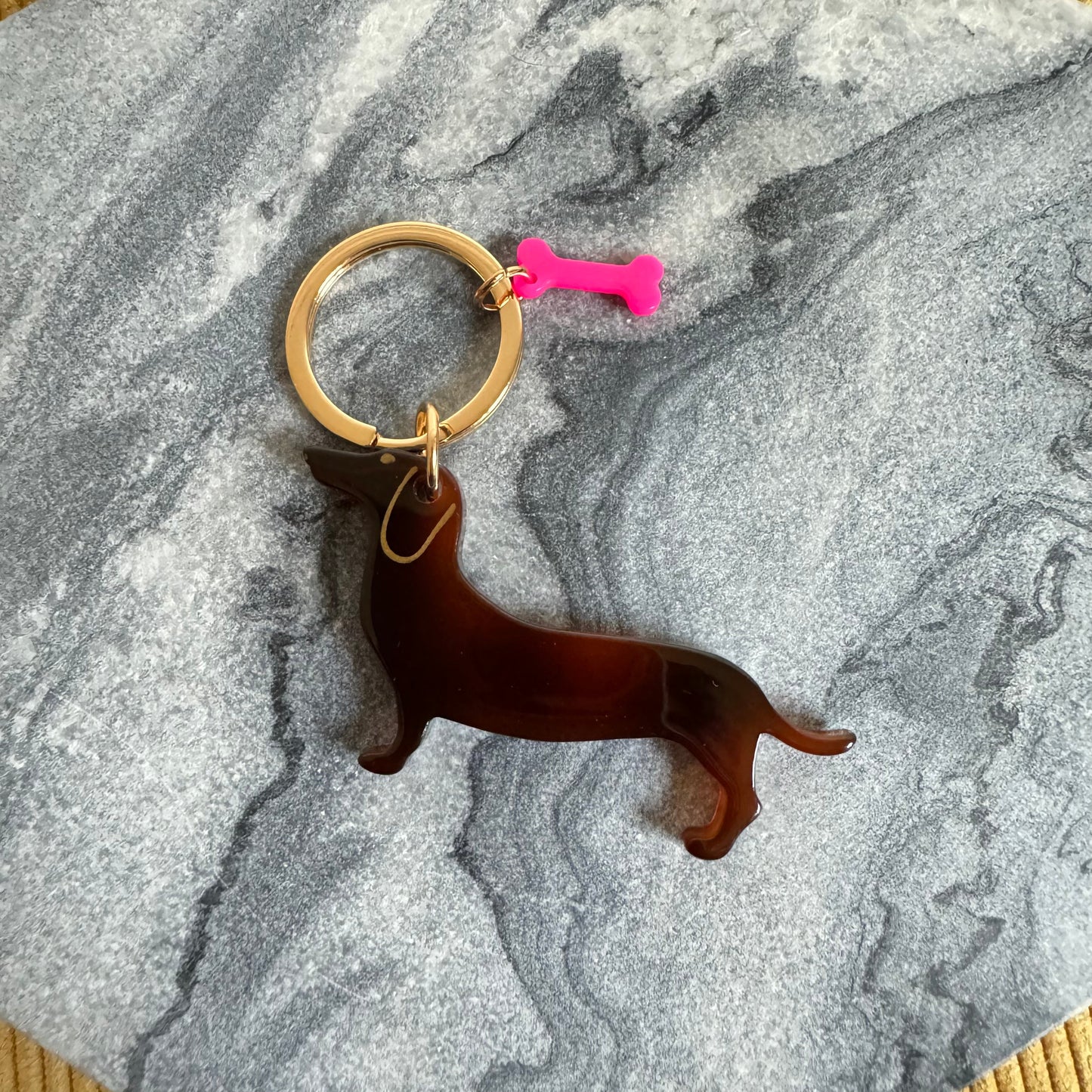 Keychain - Tortoise Shell Dachshund Dog