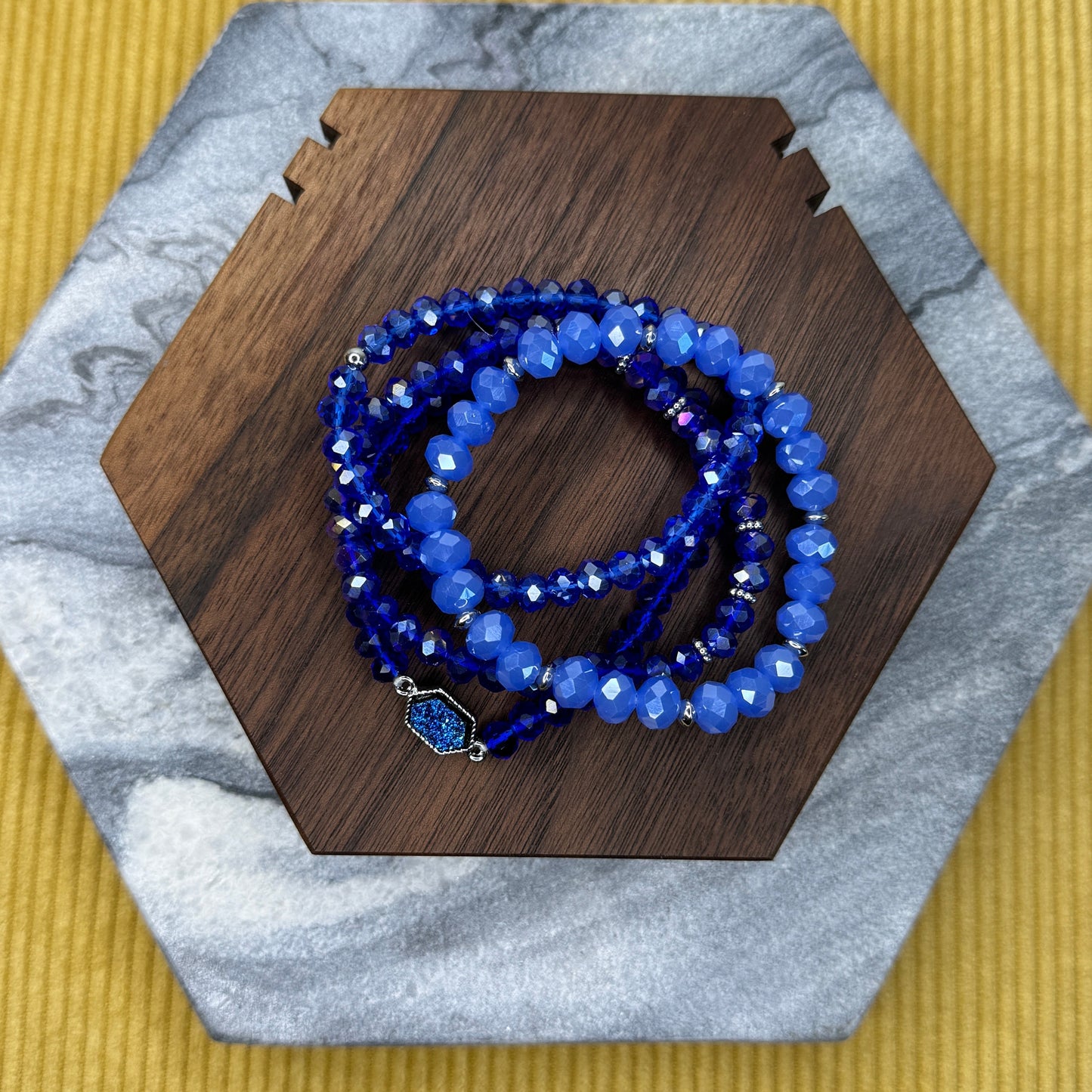 Bracelet Pack - Druzy Bead - Cobalt Blue