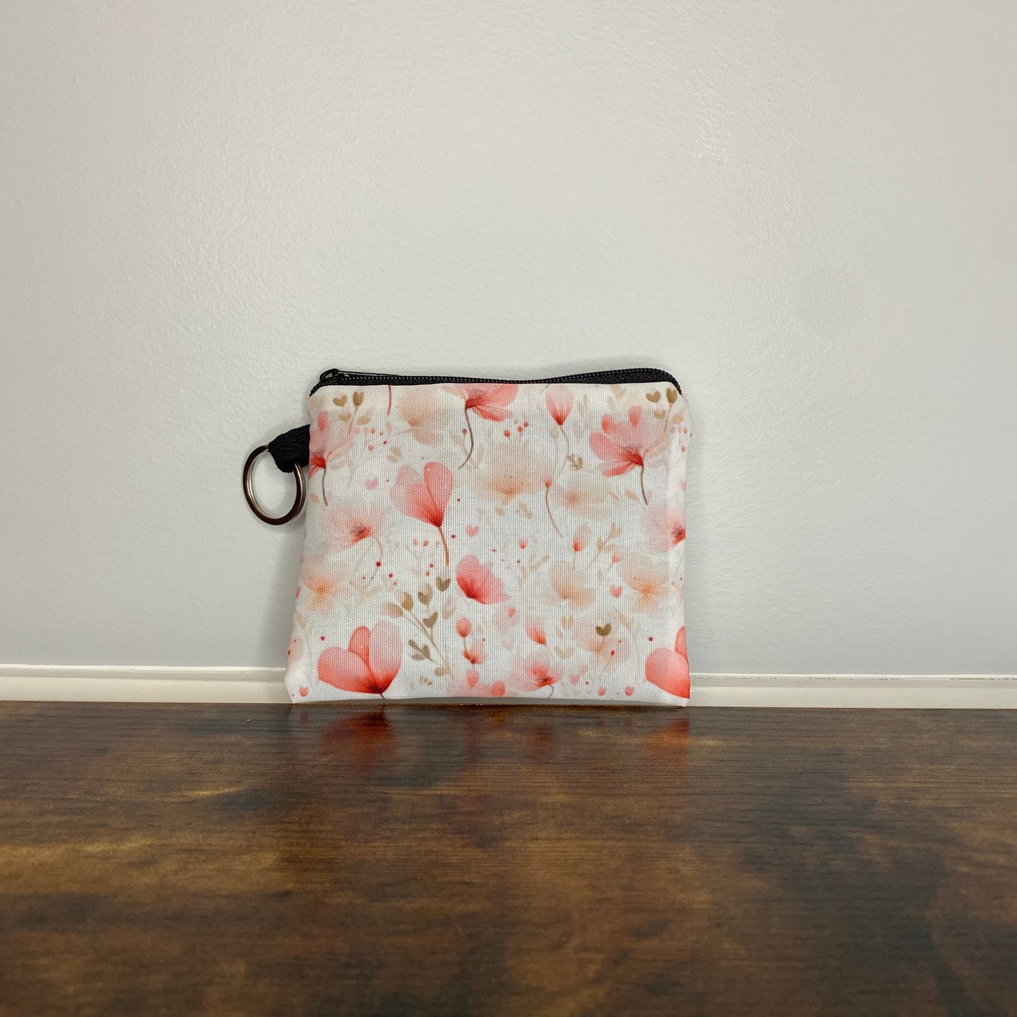 Mini Pouch - Floral Pale Pink + Cream