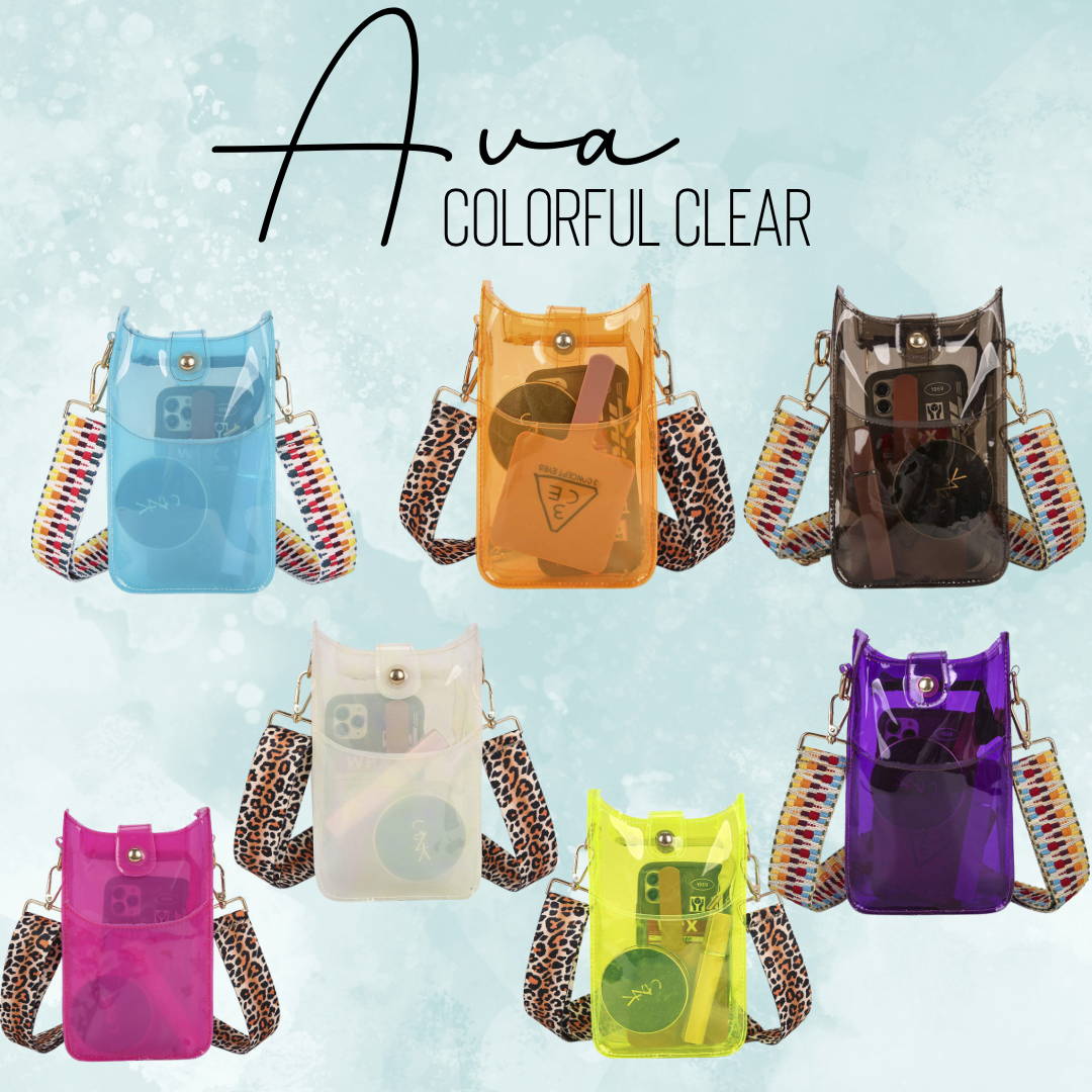 Ava - Colorful Clear, Slim Crossbody & Phone Bag