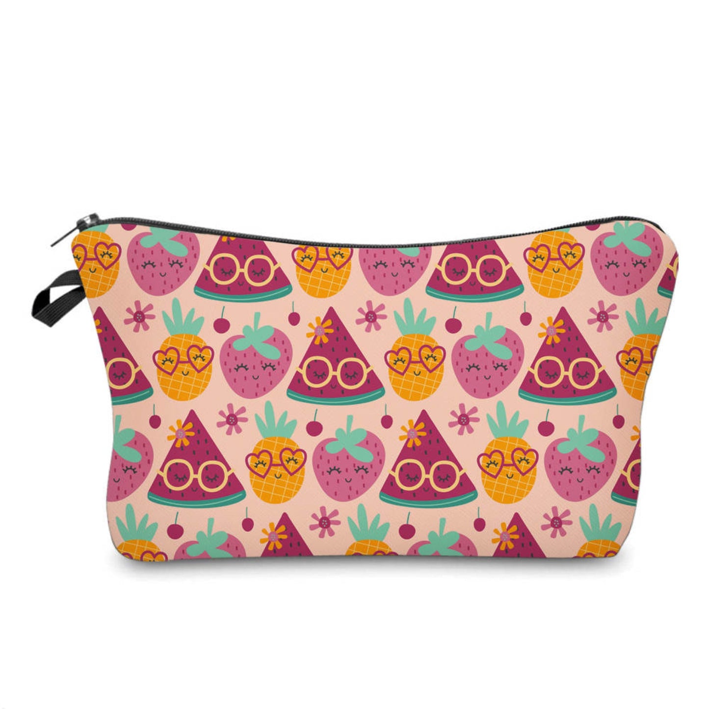 Pouch & Mini Pouch Set - Watermelon Strawberry Pineapple Glasses