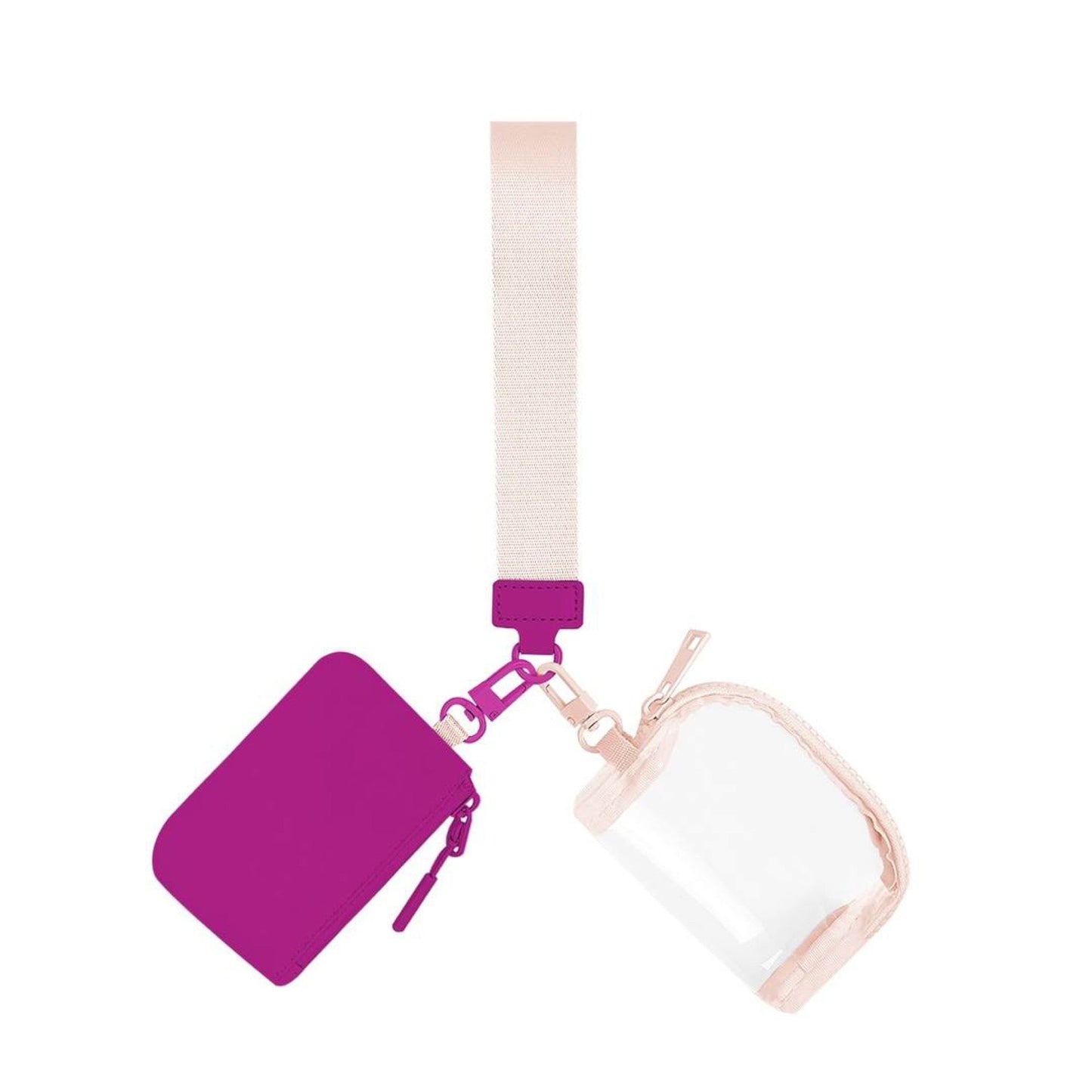 Nylon + Clear Wristlet Double Mini Pouch Set - PREORDER