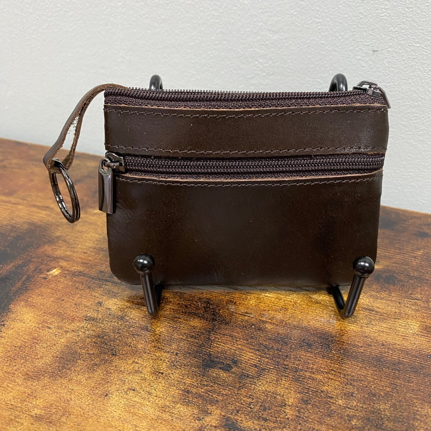 Card Holder Wallet Keychain - Genuine Leather