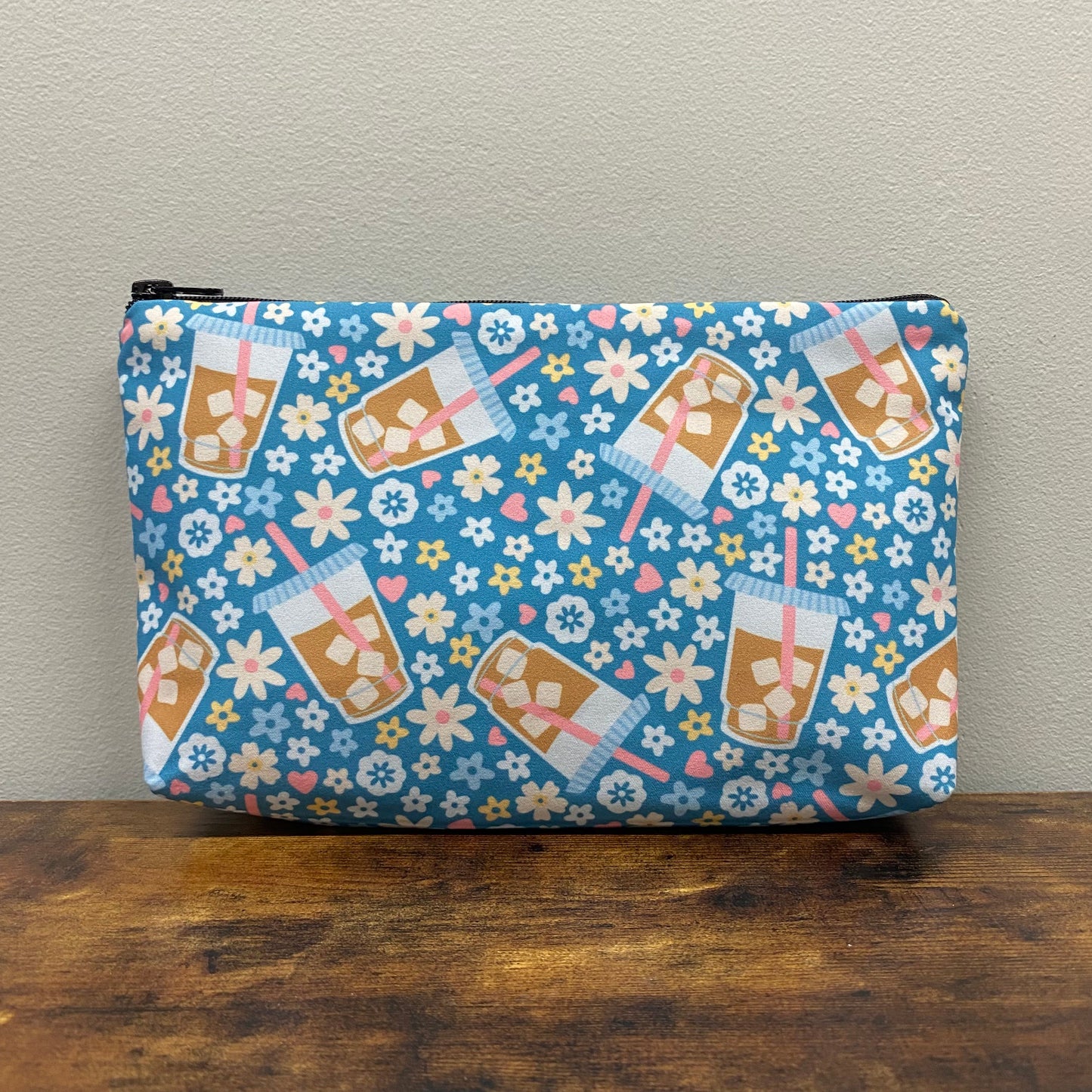 Pouch - Coffee Blue Floral