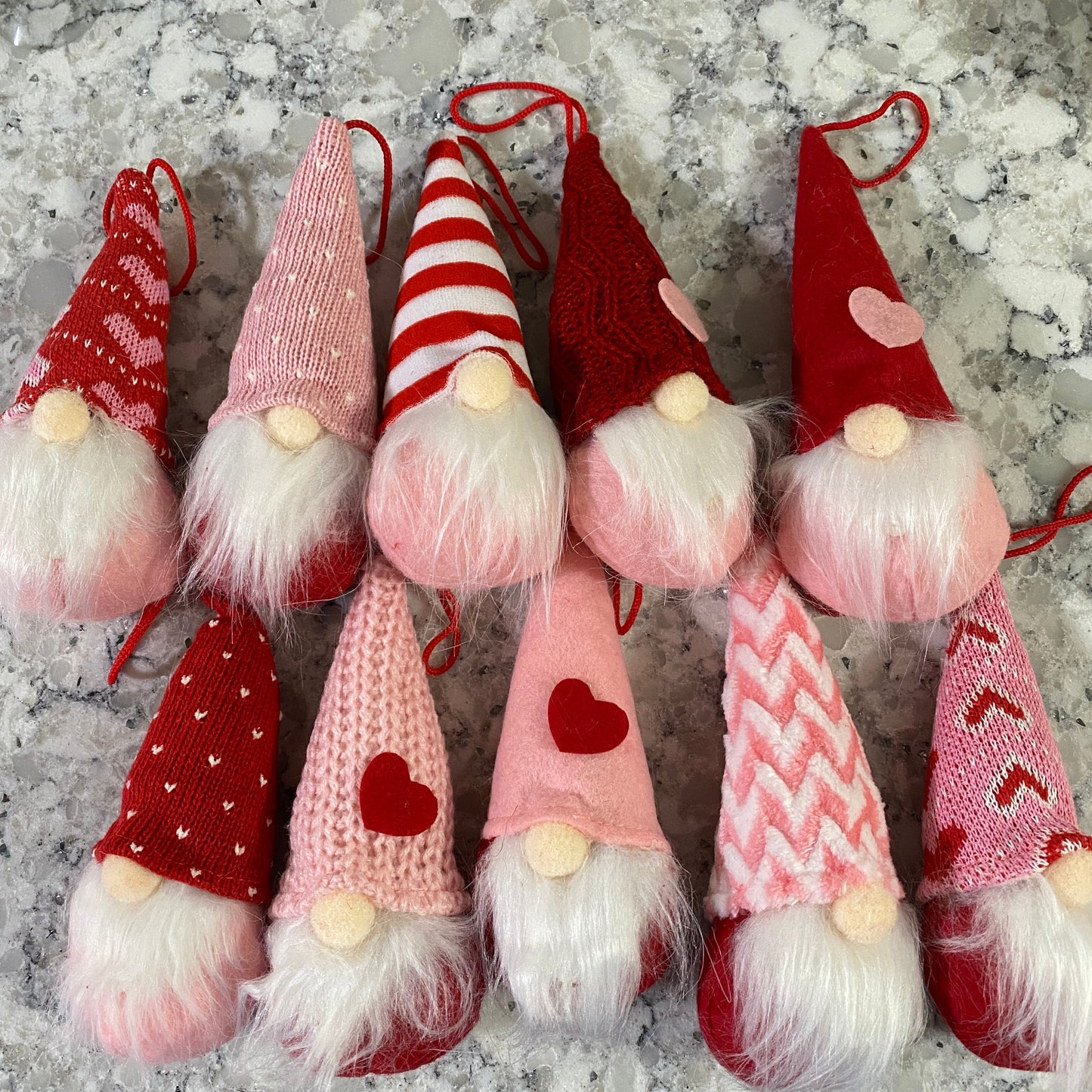 Gnome Ornament - Pink & Hearts