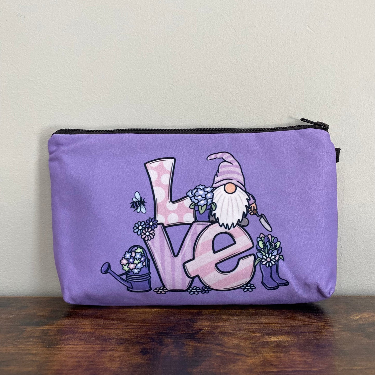 Pouch - Gnome Purple Spring Floral