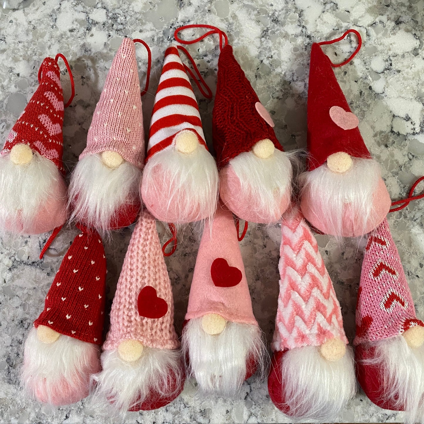 Gnome Ornament - Pink & Hearts