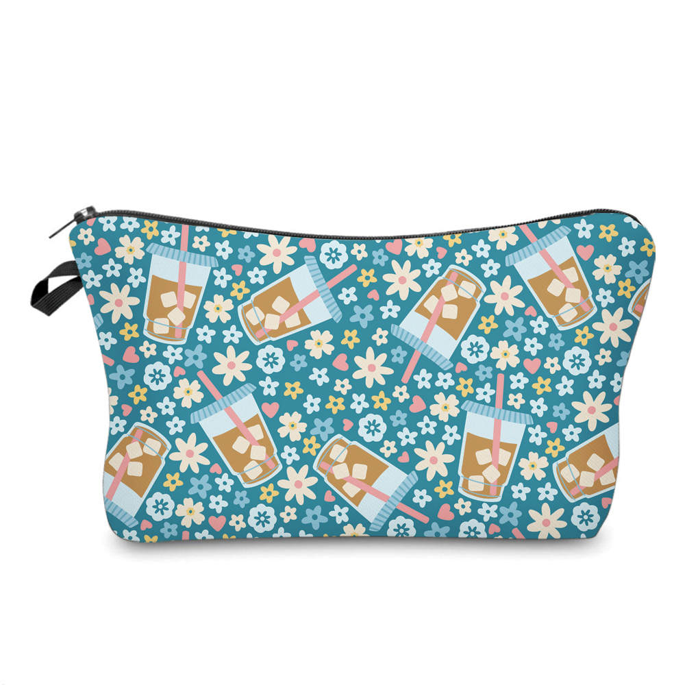 Pouch - Coffee Blue Floral