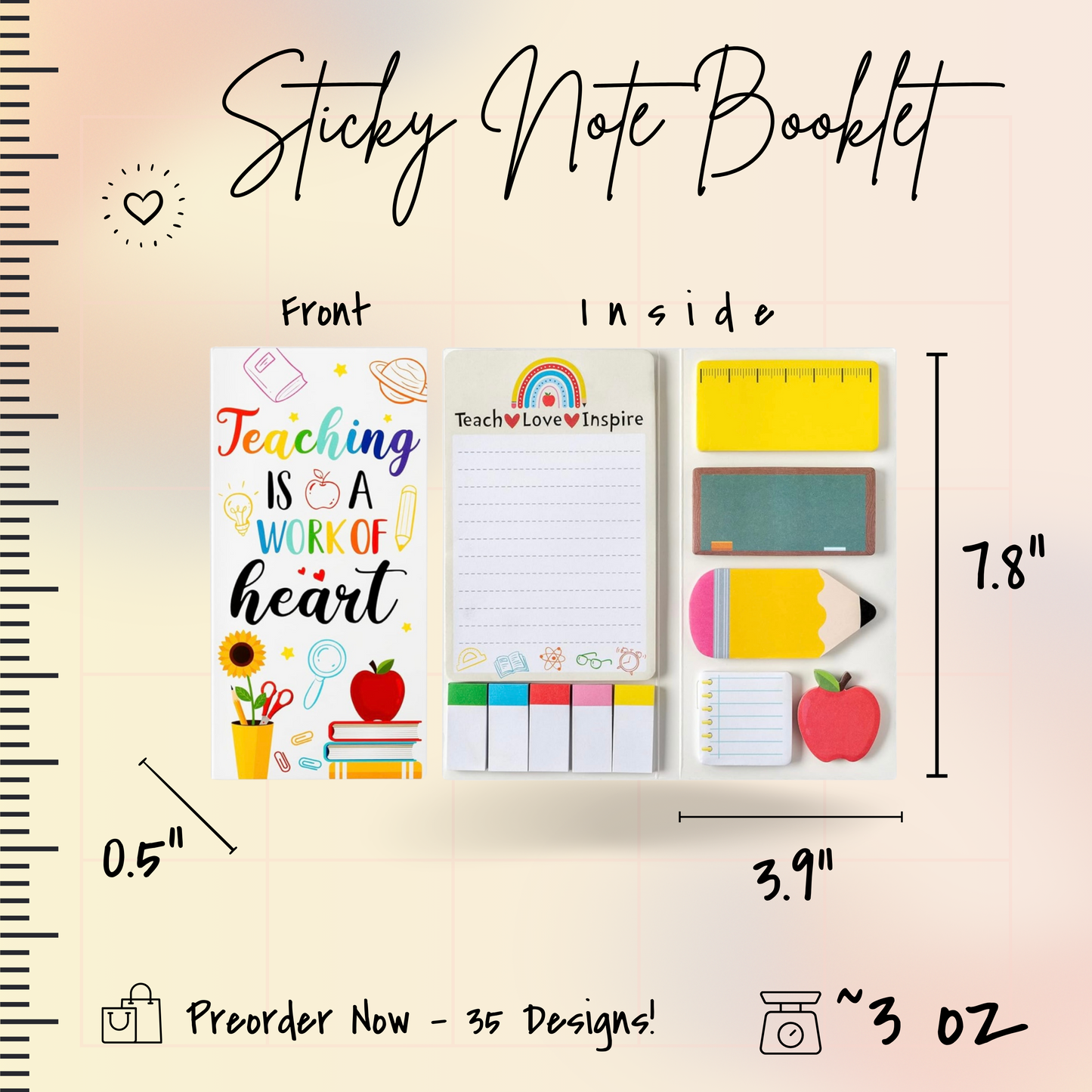 Sticky Note Booklet Set - Monster - PREORDER