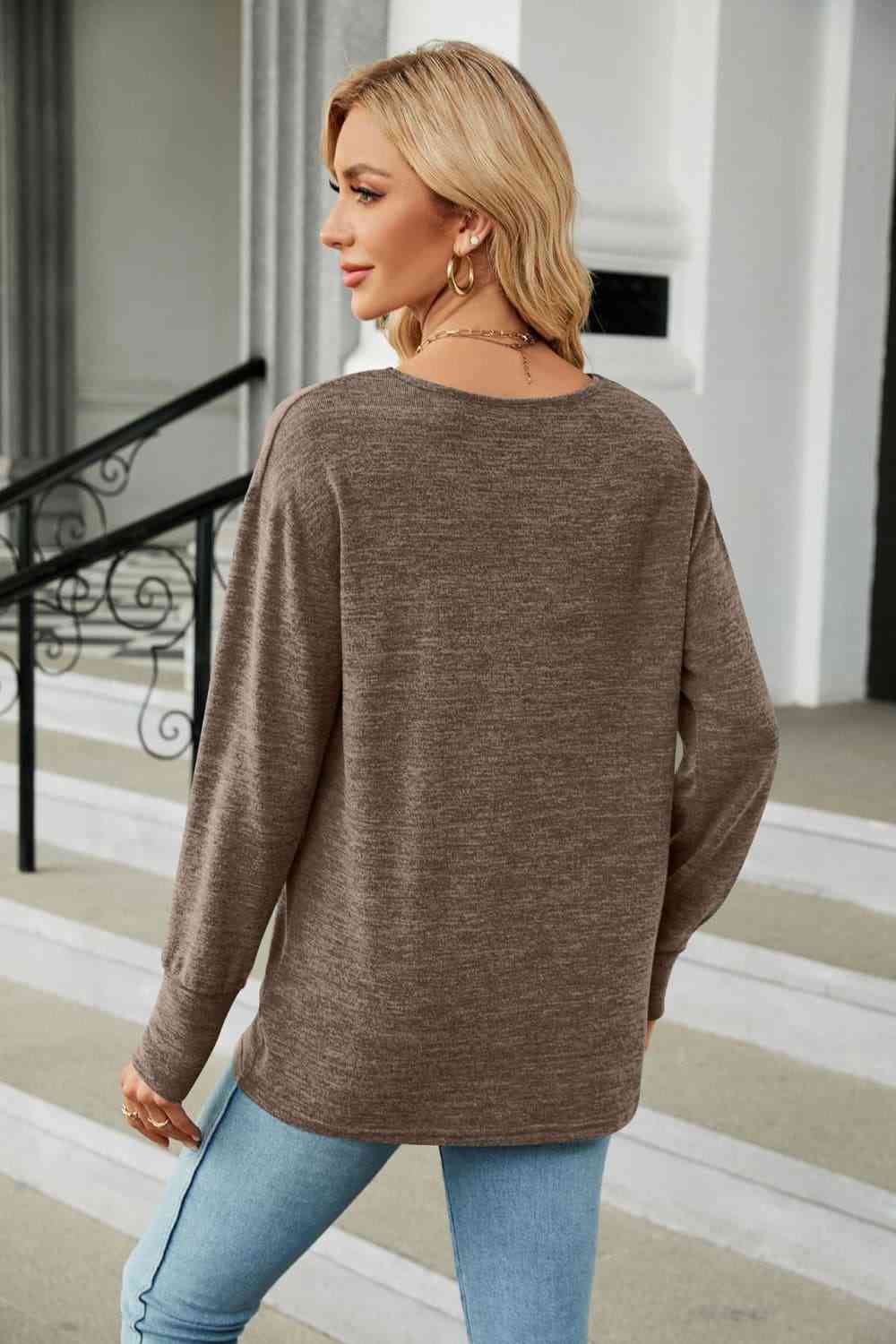 V-Neck Long Sleeve T-Shirt