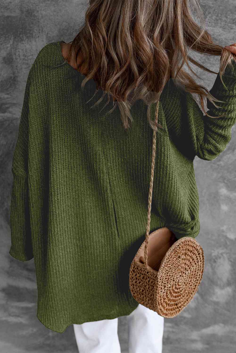 Round Neck High-Low Sweater