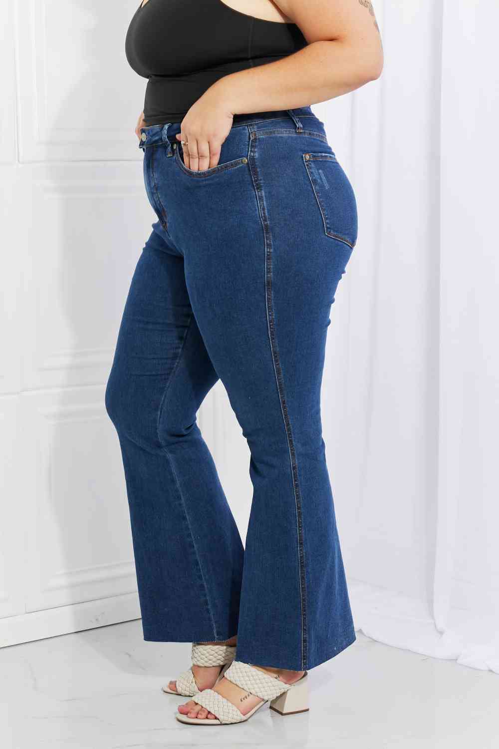 Judy Blue Ava Full Size Cool Denim Tummy Control Flare