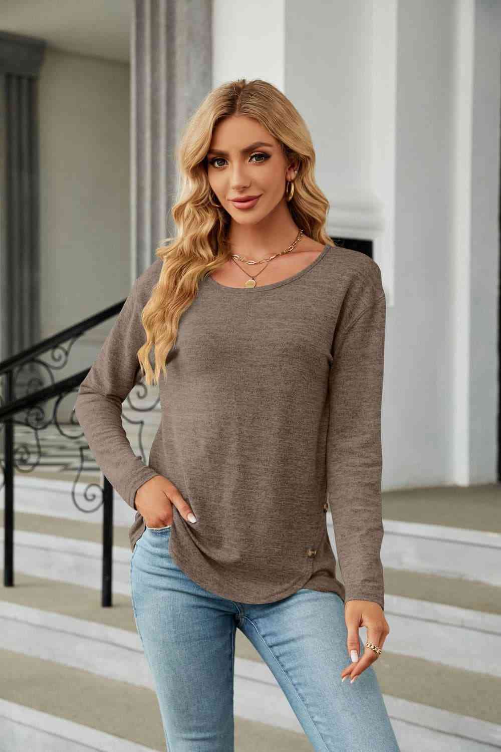 Round Neck Long Sleeve T-Shirt